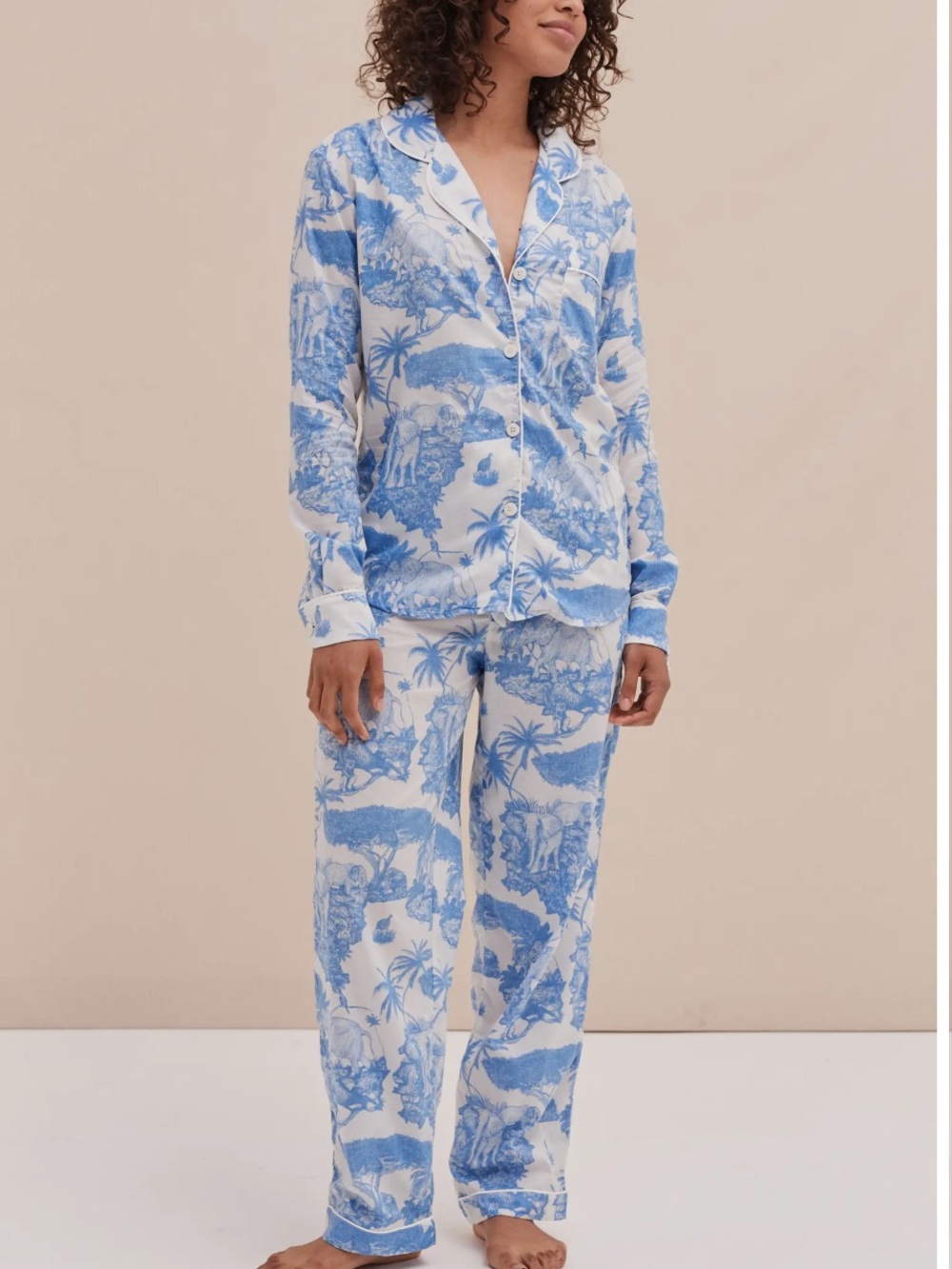 Desmond & Dempsey Long Sleeve Cotton Pajamas